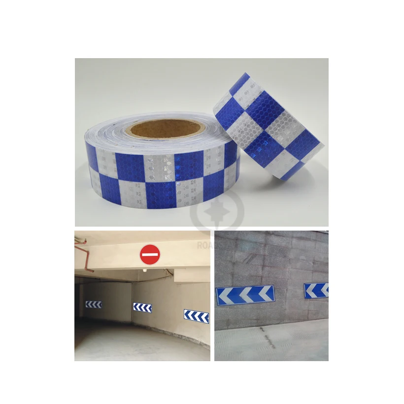 5cmx5m Shining Blue White Color Square Self-Adhesive Reflective Warning Tape for Car&amp Motorcycle Free Shipping | Автомобили и