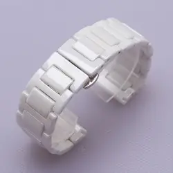 Чистая белая керамика Ремешки для наручных часов 14 мм 16 мм 18 мм 20 мм ремешок для леди мужские часы ремешок полированный стильный