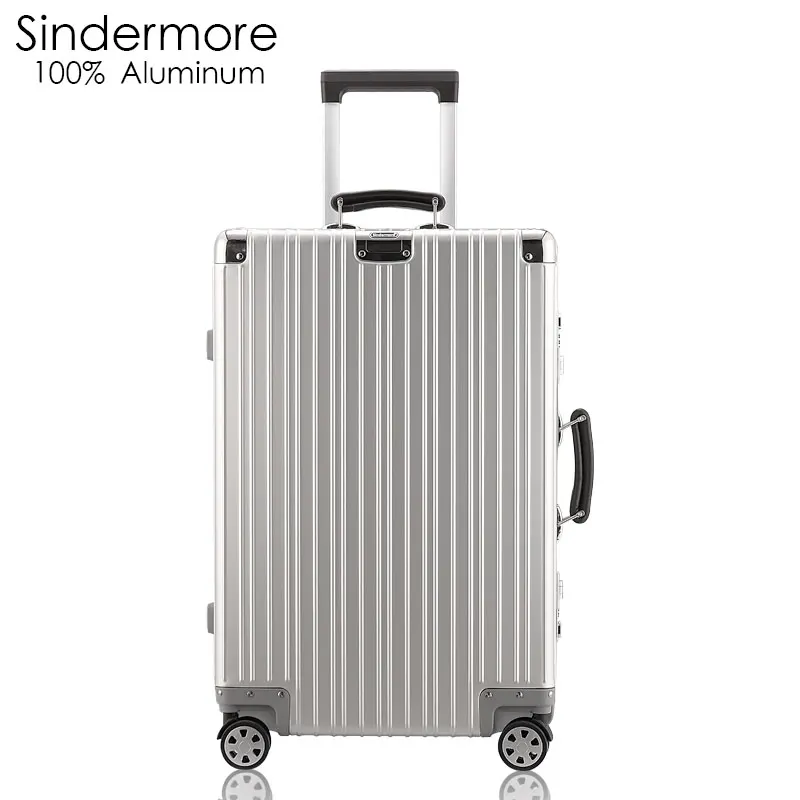 

Sindermore 100% All Aluminum Luggage Hardside Rolling Trolley Luggage travel Suitcase 20 Carry on Luggage 24 26 Checked Luggage