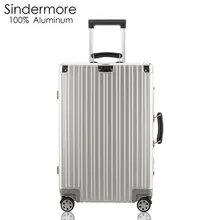 Sindermore 100% All Aluminum Luggage Hardside Rolling Trolley Luggage travel Suitcase 20 Carry on Luggage 24 26 Checked Luggage