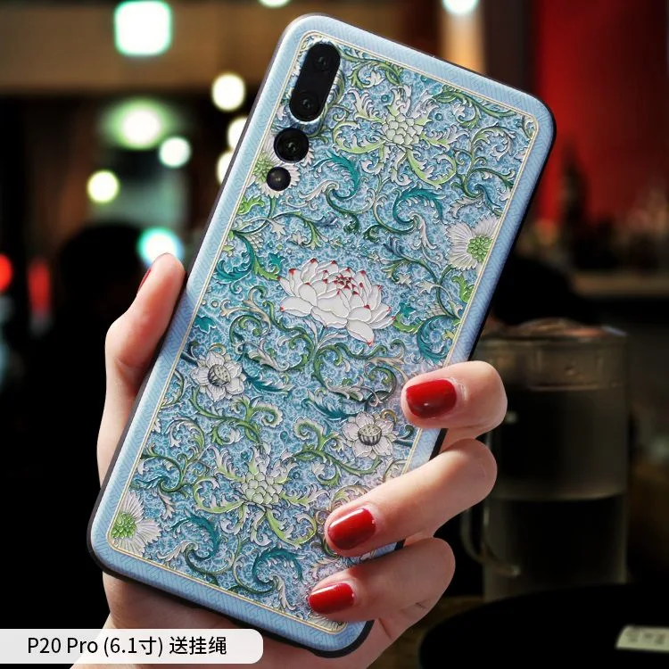 

Chinese Vintage Lotus Totem Palace Texture Emboss case Cover For Huawei P20 PRO FOR Huawei P10 Plus case cover Double Happiness