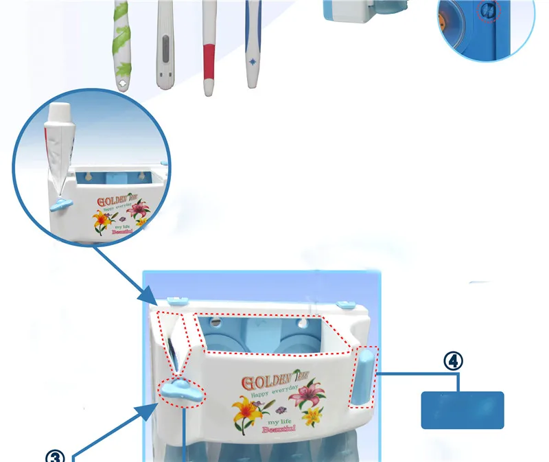 Basupply 1 шт. хороший диспенсер для зубной пасты пластиковый всасывающий держатель для зубной щетки 4 подставка для настенного монтажа стойки товары для дома, ванной