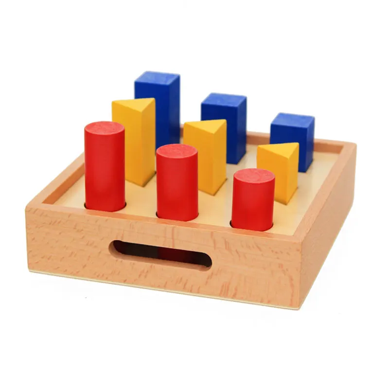 Wooden Montessori Toys For Infants 3 Colours 3 Shapes