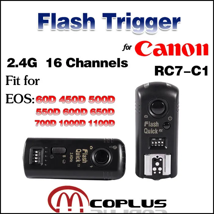 

MK-RC7 C1 16 Channels Wireless Remote Speedlite Flash Trigger Transceivers for Canon EOS 60D 450D 550D 600D 650D 700D 1100D