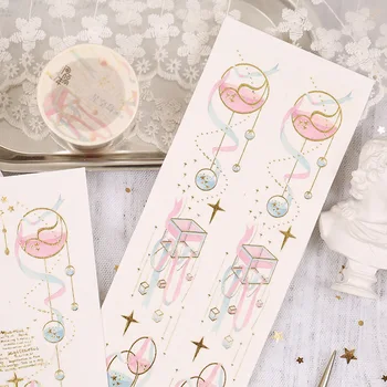 

30mm wide Starry Island ribbon bronzing decoration washi Tape DIY Diary scrapbooking masking tape escolar