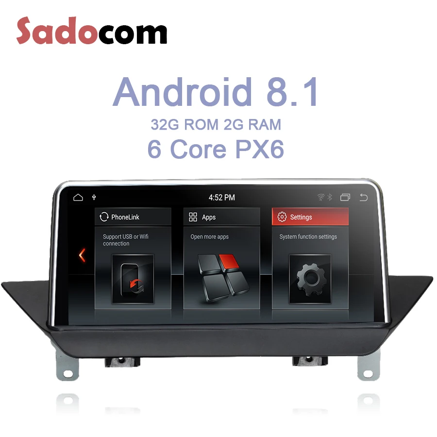 10 25 &quotPX6 ips 2 Din Android 8 1 автомобильный dvd-плеер 6 ядер 32 ГБ rom Гб ram Авторадио для BMW X1 E84