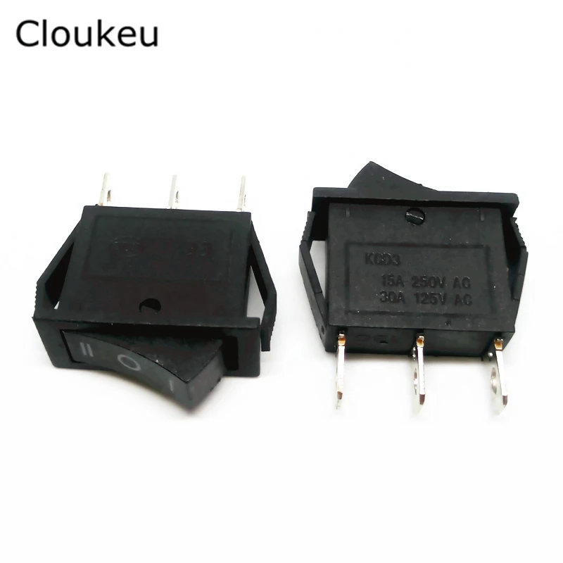 10*28MM Rocker Reset Switch Black KCD3 3D 3Pin 3File Seesaw switch