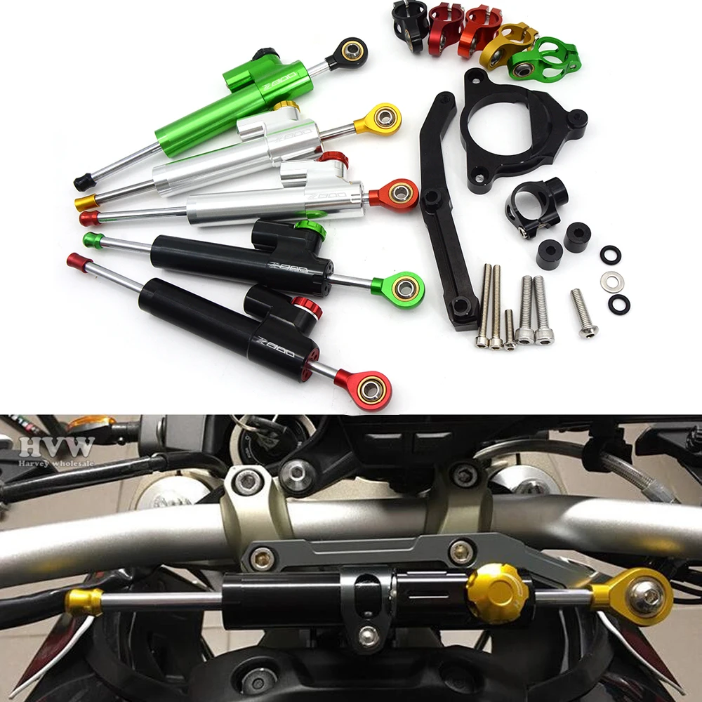 

For Kawasaki Z800 Z 800 Motorcycle Accessories Adjustable Linear Reversed Steering Damper with bracket 2013 2014 2015