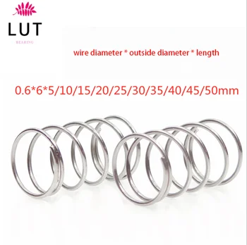 

304 10pcs stainless steel pressure spring short compression spring Wire diameter 0.6* outside diameter 6* length 5-50