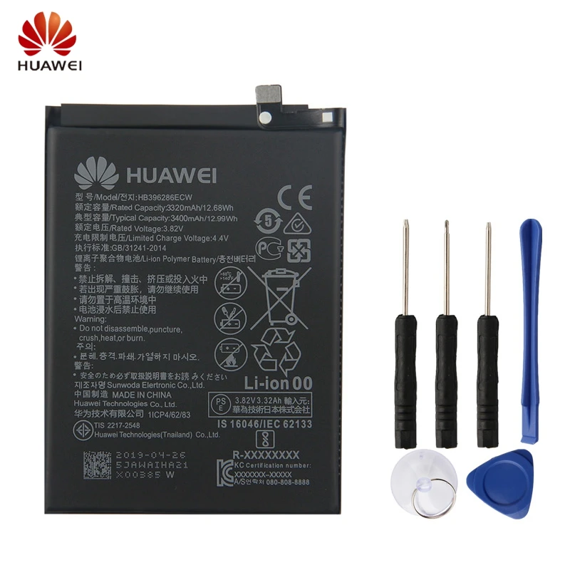 

Huawei Phone Battery HB396286ECW For Huawei Honor 10 Lite Honor10 Lite Pour P Smart 3400mAh Original Replacement Battery + Tool
