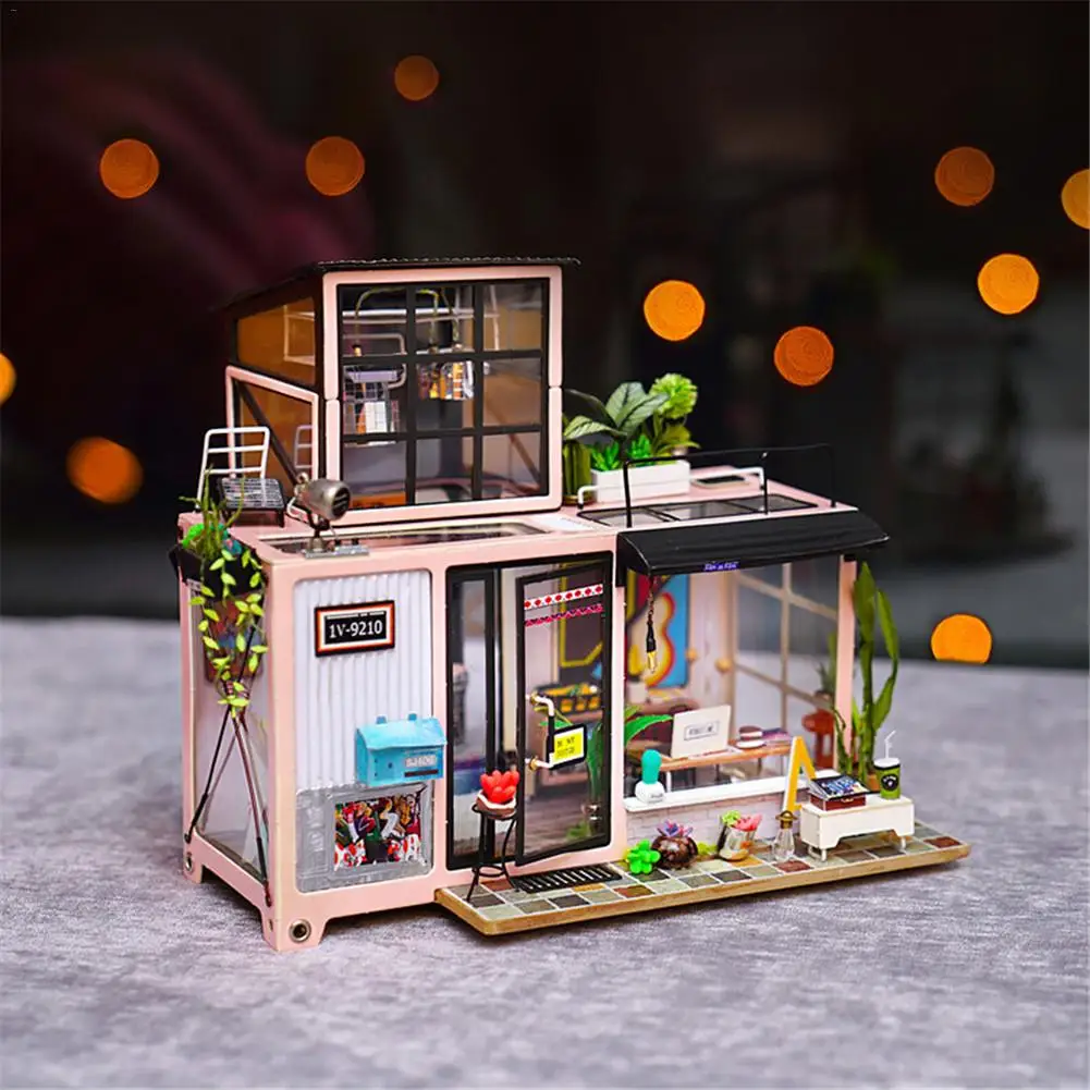 

Handmade DIY House with Furniture Children Adult Miniature Wooden study Doll House Model Building Kits Dollhouse Toy