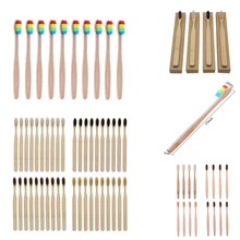 10/4 шт./лот древесины зубная щетка "Радуга" бамбуковой ручкой Зубная щётка мягкие волокна отбеливание Радуга деревянная ручка зубная мягкий набор кистей для макияжа