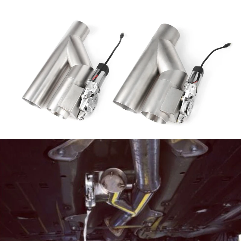 

2.5inch 3.0inch stainless Steel doubled valve And Pipe Muffler Catback Bypass Exhaust Trim Down Tube Remote Control Electric Ext