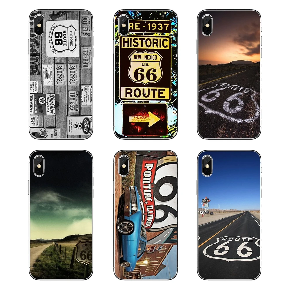 Мягкие прозрачные чехлы США Route 66 автомобильные мотоциклетные для iPod Touch iPhone 4 4S 5 5S