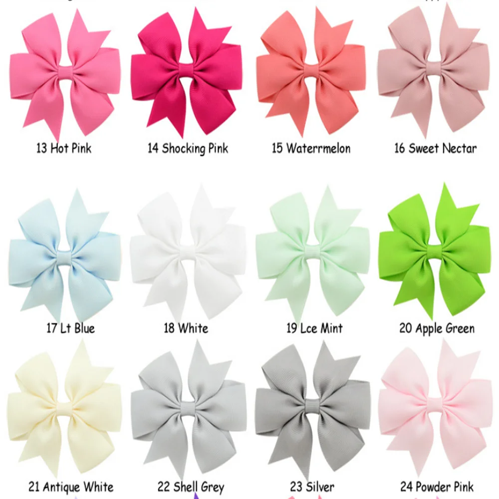 

1Pcs Prower Pink Fashion Hair Clip for Women Elegant Six-eared Pure Color Ribbon Fishtail Bow Hairpin Hair Styling Accessories 3