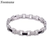 Роскошный серебряный цвет браслет женский для пары Сияющий AAA Куб Циркон Кристалл Ювелирное Украшение На День Рождения вечерние свадебные c 367