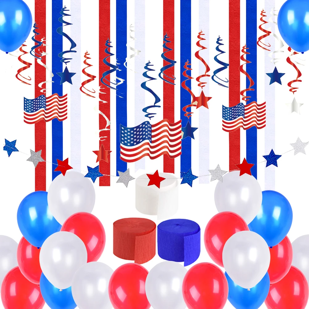 Blue Red White Independence Day 4th Of July Home Decoration Foil