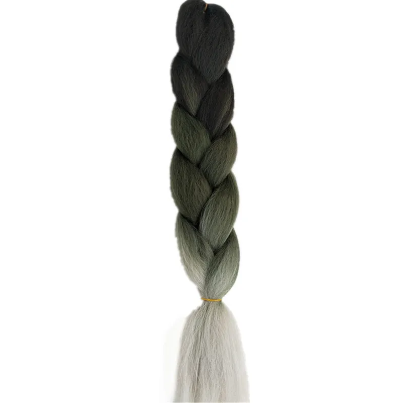 5 шт. 2" Pervado волосы Джамбо плетеные волосы объемные синтетические крючком косы наращивание волос темно-серый синий зеленый Омбре для женщин - Цвет: P27/613