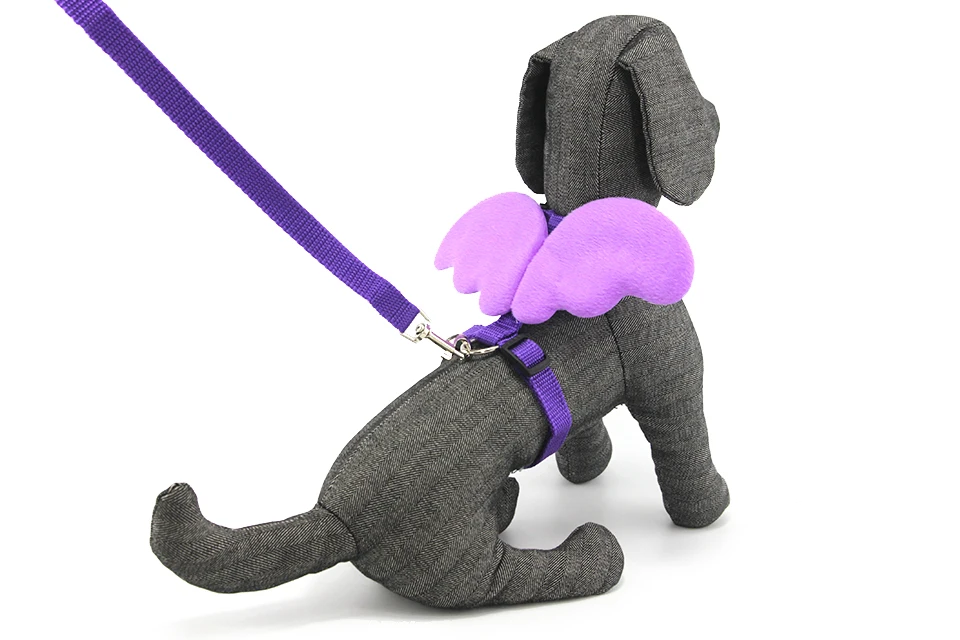 Cute Dog Leash Collar Sets Angles Wings Design Pet Dog Leash Lead For Small Dogs Cats Adjustable Dog Harness Outdoor Pet Product 109