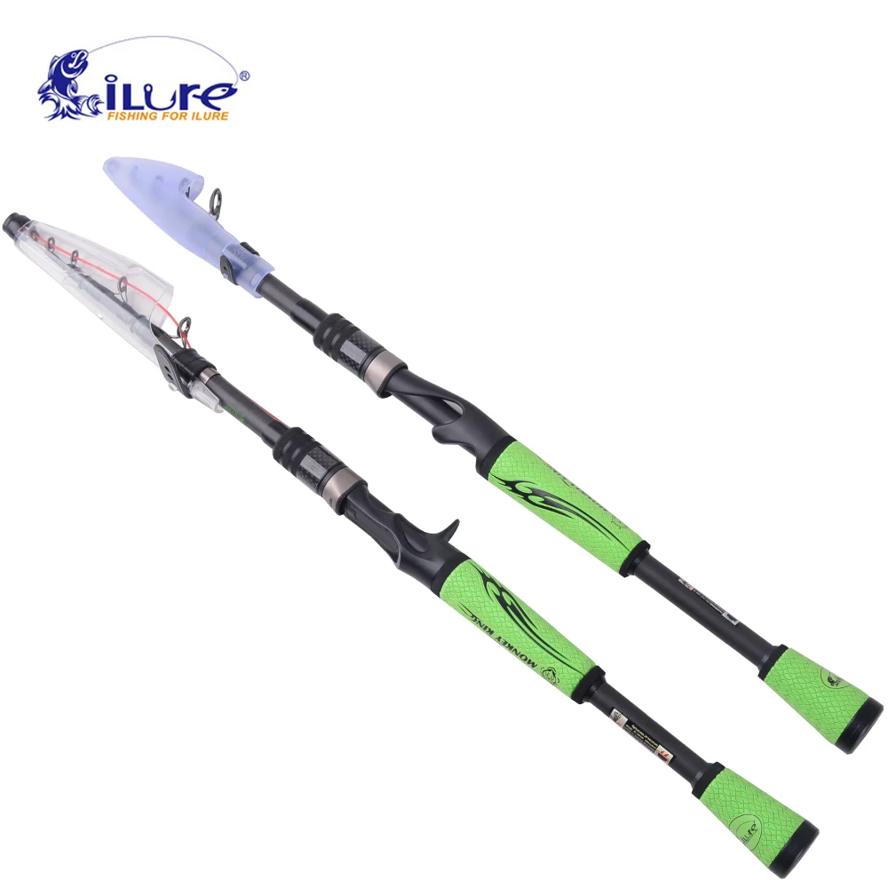 

iLure 2017 New 1.98M 2.1M 10-28g lure ultra-light weight Telescopic Fishing Rod Carp10-20LB line Spinning weight carbon Pesca