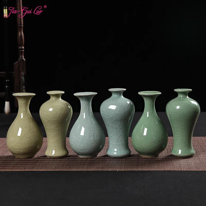 

JIA-GUI LUO Ice crack Celadon creative decoration personality flower home decoration water culture flower ceramic vase C049