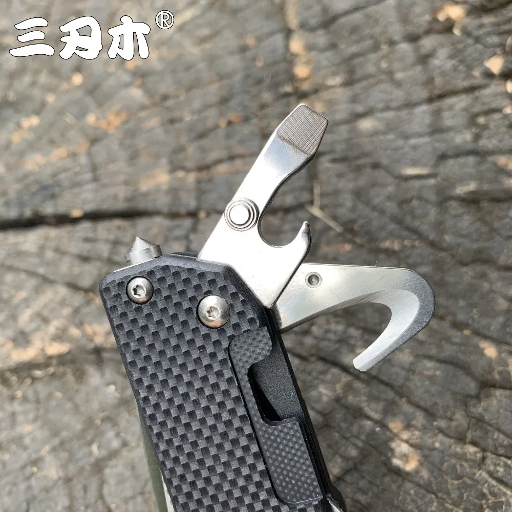 Sanrenmu 9052 Multitool Folding Pocket Knife 12C27 Stainless Steel Blade G10 Handle Outdoor Hunting Camping Survival Utility EDC