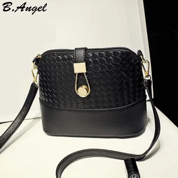 

High quality fashion knitting patchwork messenger bag special metallic hasp women bag shell bag shoulder bag dollar price