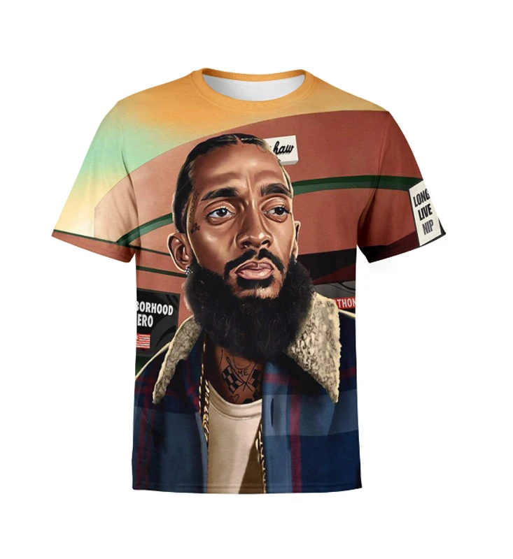 

REAL American US SIZE Long Live Nipsey Hussle Custom Made 3D Sublimation Print T-Shirt plus size 3xl 4XL 5XL 6XL
