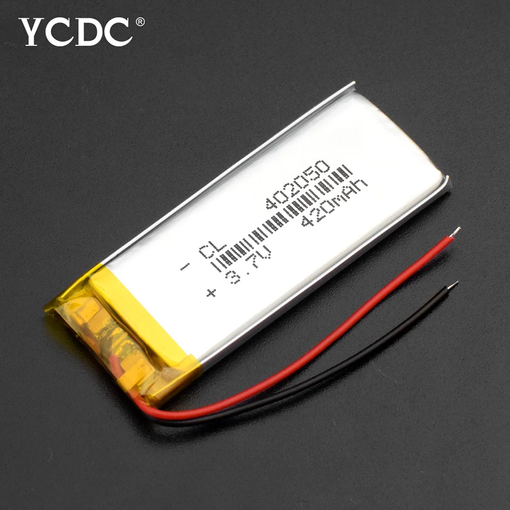 

YCDC 1/2/4X 420mAh 3.7V 402050 042050 Lithium Polymer Battery Replacement Li-po Batteries for MP3 MP4 MP5 Bluetooth Headsets