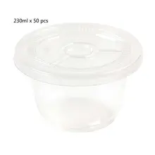 50 шт одноразовые чашки для пудинга набор 230 мл соус горшок рифленый контейнер Jello Shot Cup слизи для хранения с крышкой для кетча