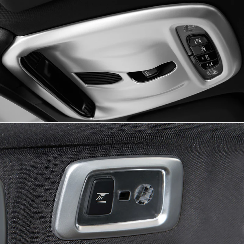 

For VOLVO XC60 2018/ XC90 2015-2018 ABS Matte Interior Front+Rear Roof Dome Reading Light Lamp Cover Trim 3pcs