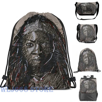 

Funny graphic print shoulder Bags women The Walking Dead Michonne Single shoulder backpack travel for men Gym Bag