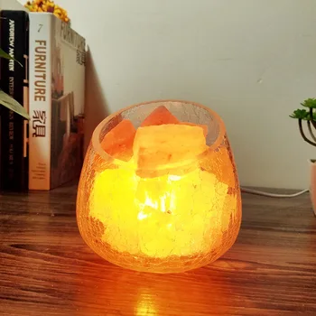 

Himalayan salt lamp rose salt European bedroom LED bedside lamp warm dimmable night light table lamp