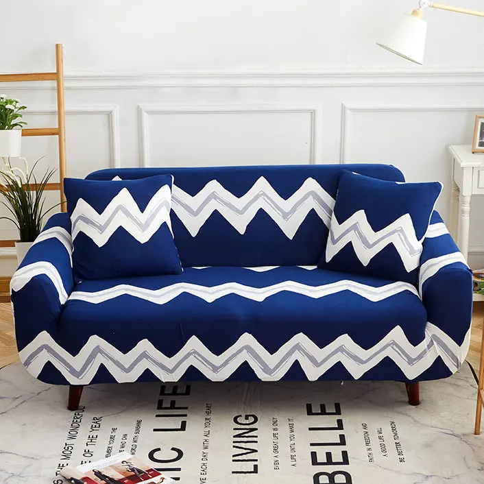 

Simple Pattern All Wrap Couch Cover Removable Wave Anti-Dirty Elastic Sofa Cover Lovely Washable Universal Slipcovers For Kids