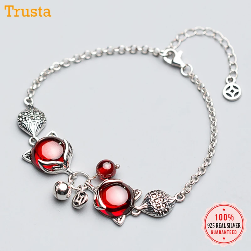 

Trusta High Quality Solid 925 Sterling Silver Bracelet Bell Fox 925 Bracelet Gift Teen Girls Lady Women DS1404