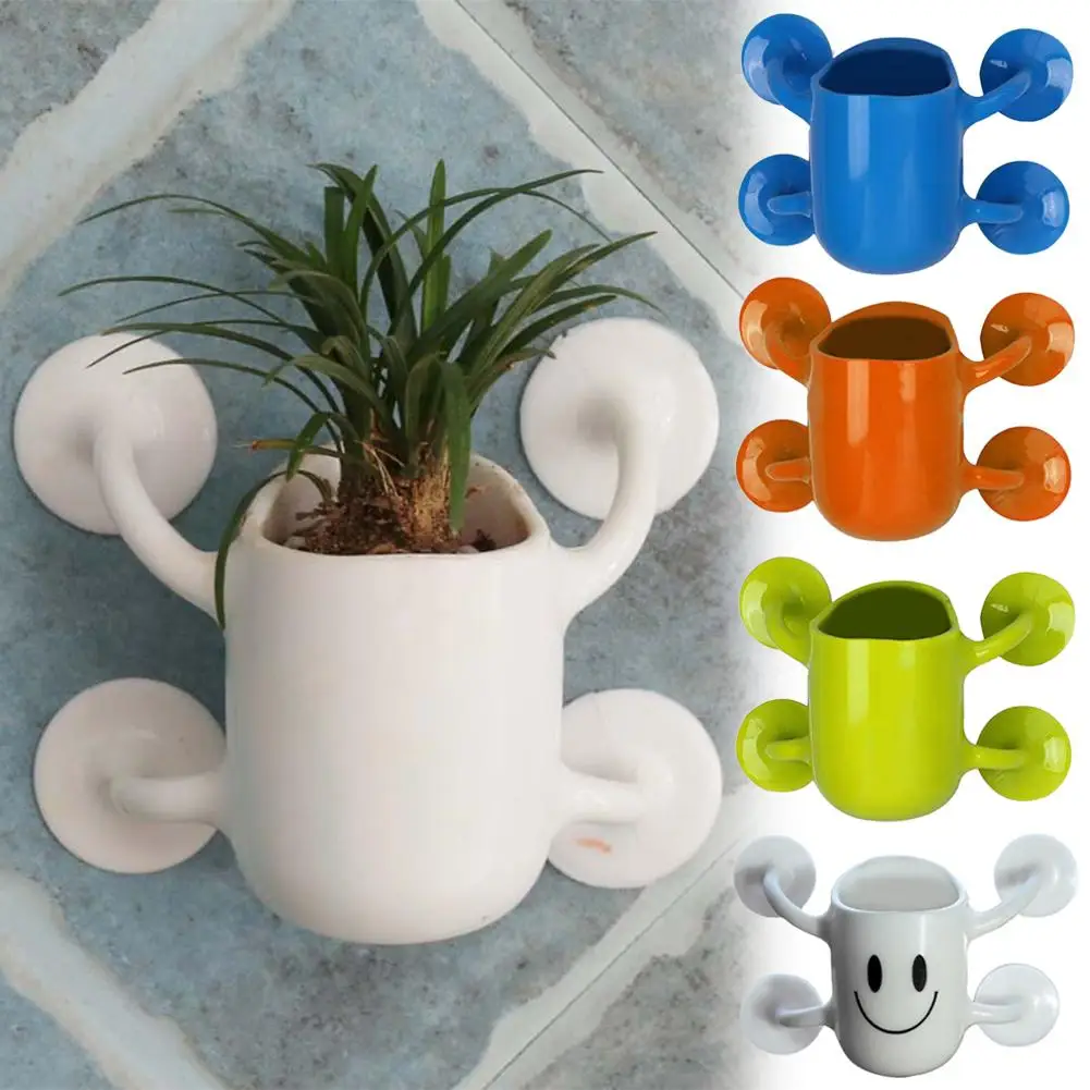 

Creative Mini Flower Pots Bonsai Pants with Suction Cup Wall Flowerpot Flowers Cactus Culture Container Home Office Decoration