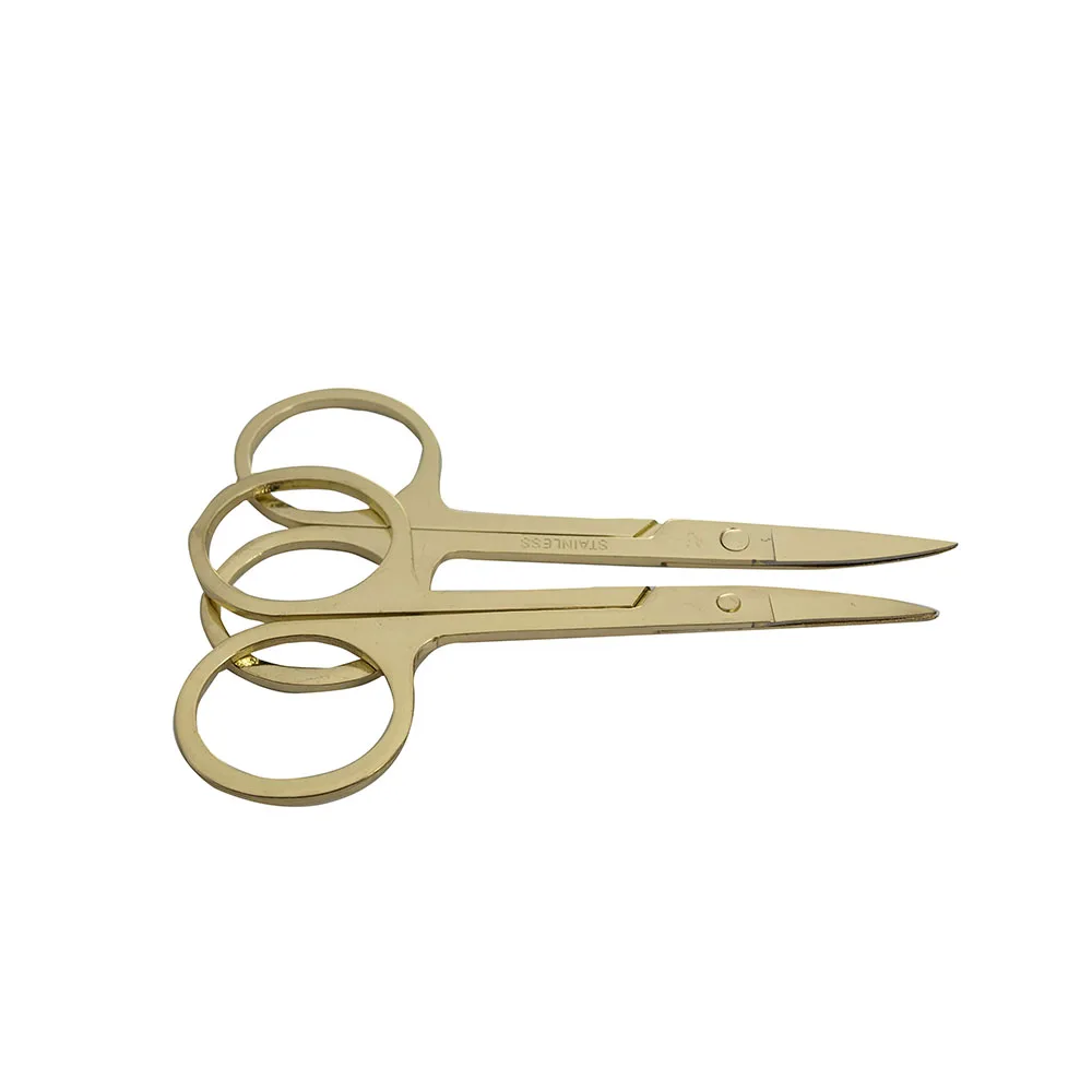 KIMAXCOLA 2 шт Розовое Золото ногтей ножницы Маникюр для ногтей бровей нос ресницы ножницы для кутикулы изогнутые ножницы для макияжа