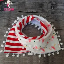 XCQGH 2 шт./лот кисточкой Детские нагрудники бандана хлопок двойные слои слюнявчик для мальчиков и девочек Треугольники нагрудники бандана для Полотенца