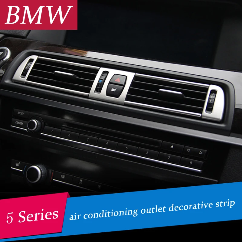 Хромированная вентиляционная рамка для кондиционера, Накладка для интерьера, блестки, панель для выхода воздуха, Декоративная полоса, 3D наклейка для BMW f10 5 серии