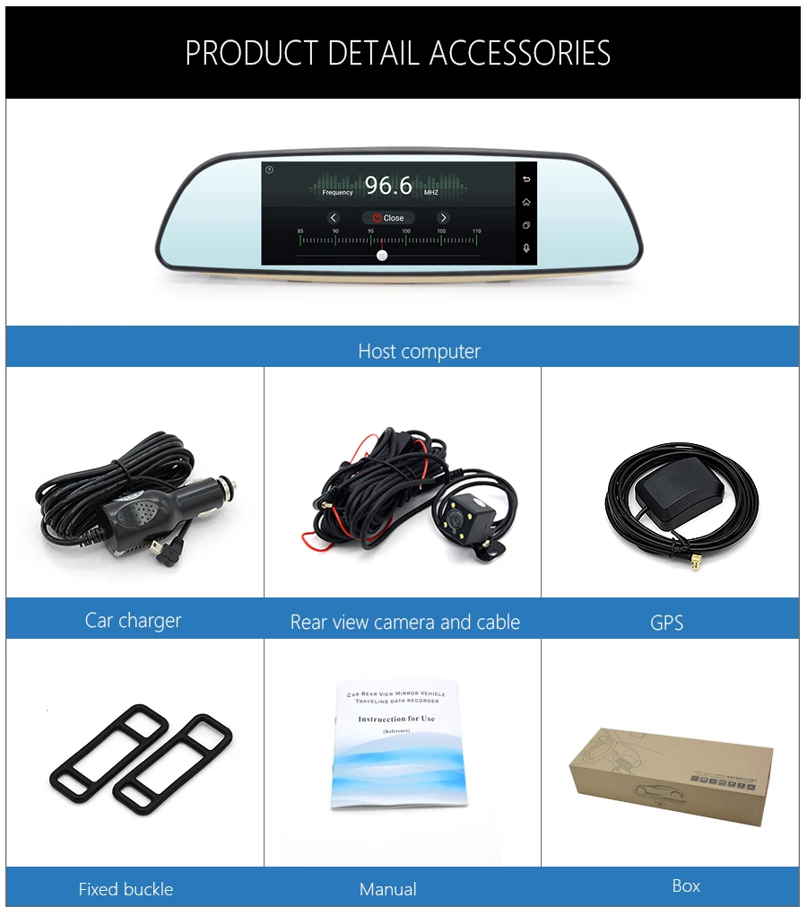 Автомобильный видеорегистратор Anfilite 3G Mirror 6 5 &quotIPS Dash Cam Full HD 1080 P камера Android 0 GPS