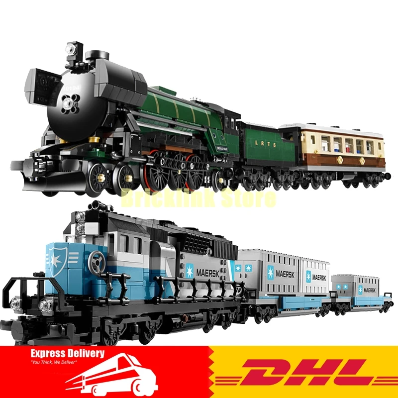 

LEPIN Technic Series 21005 Emerald Night+ 21006 Maersk Train Building Blocks Bricks Model Toys For Children Gifts 10194 10219