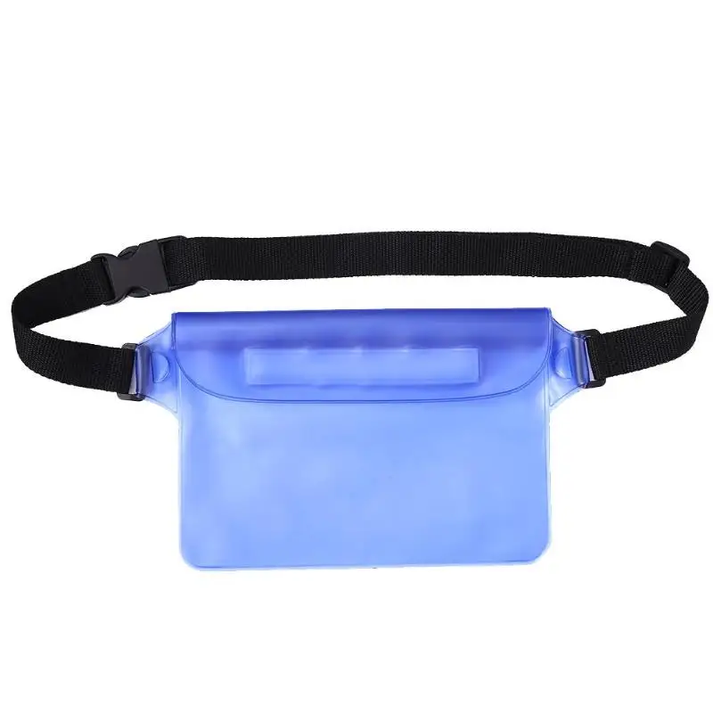 1 шт. открытый пляжный водонепроницаемый поясной мешок спасательный жилет герметичный чехол для телефона - Цвет: Blue