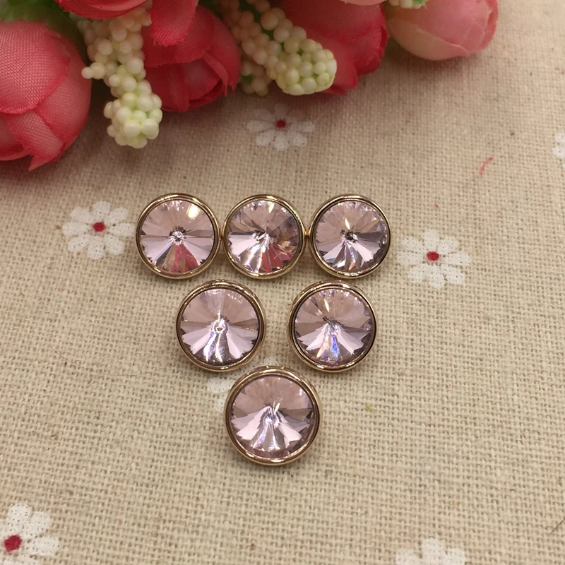 

Home & Garden FC503 pink acrylic crystal diamond satellite knit shirt buttons jeans button sewing accessories 12mm