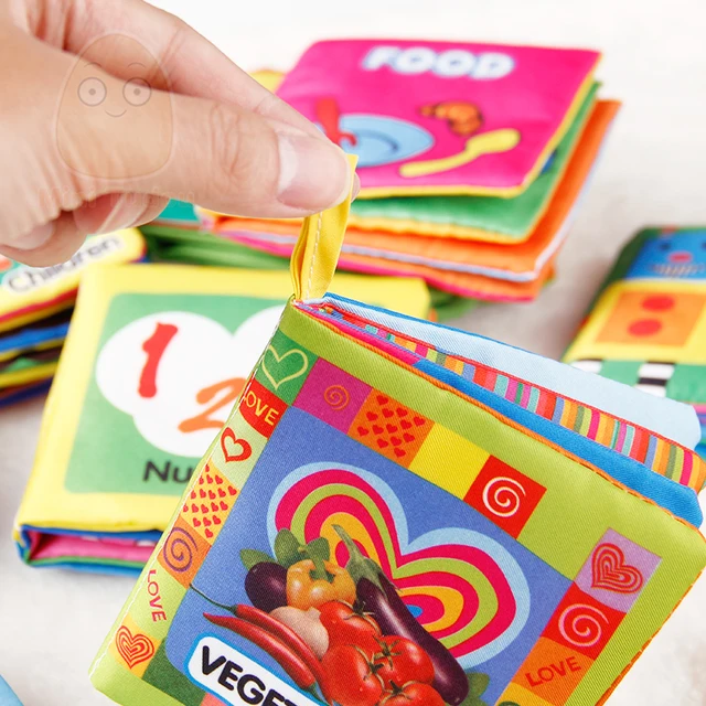 Baby 6PCS Cloth Book Cartoon Newborn Intelligence Development Soft Quiet Book Set Early Learning Educational Toys For Kids 3