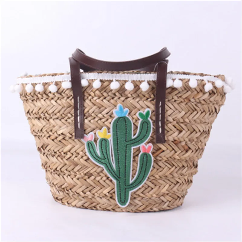 NEW Pompon Summer Style Handbags Bohemian Boho Indian Straw Bag Famous Designer Brands High ...