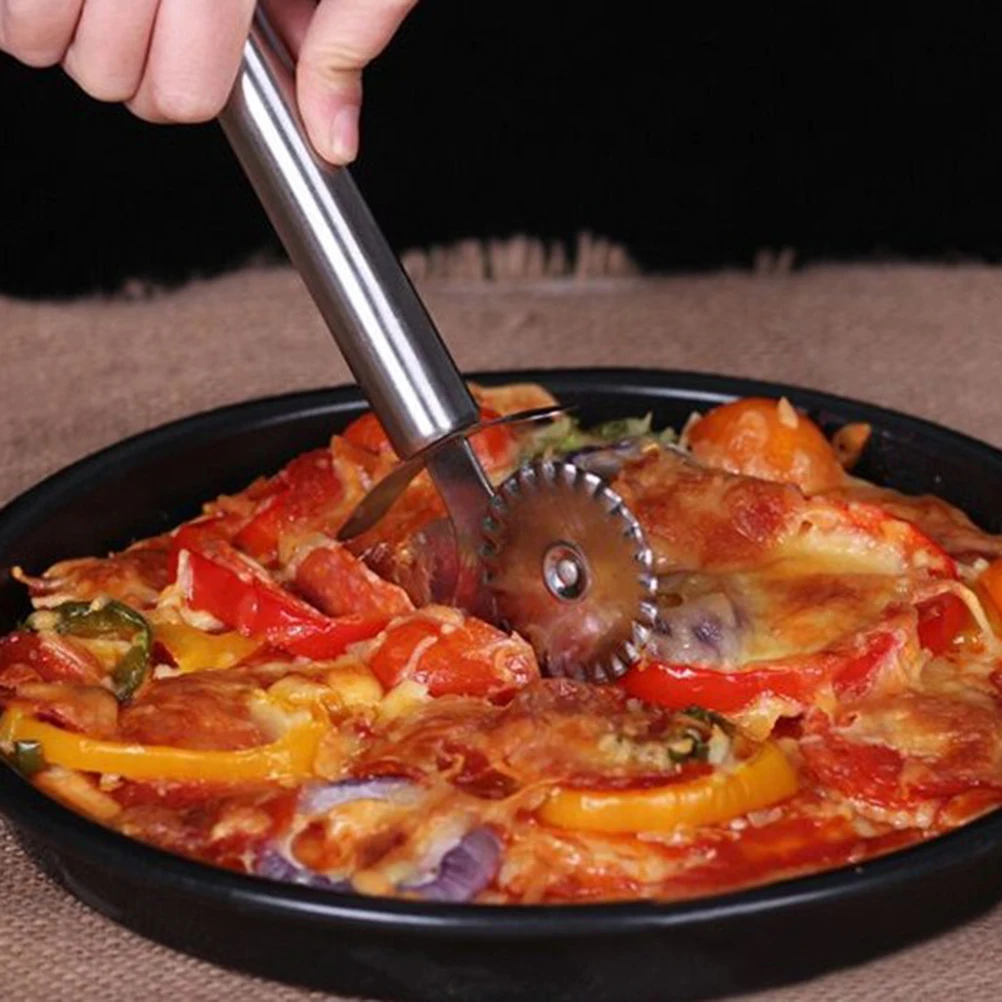 

Double-Headed Pizza Cutter Practical Pizza Roller Knife Gadget Pastry Slicer Dough Lace Hob Baking Tools For Home Restaurant