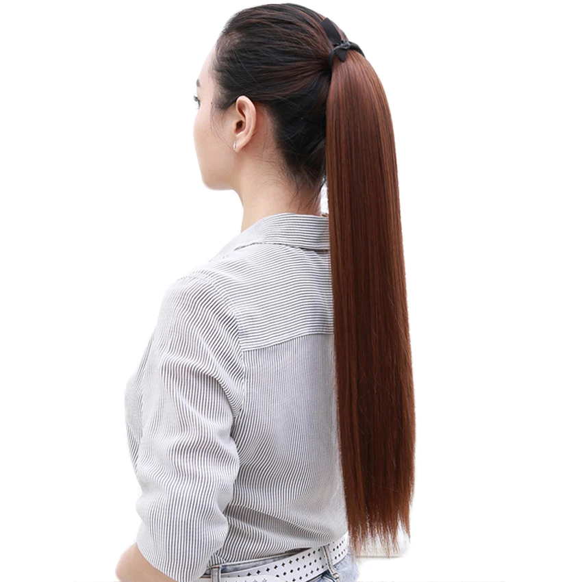 

Feibin Tie on Synthetic Ponytail Hair Extension Tail Hairpiece Long Straight High Temperature Fiber Women's Hair B43