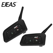 Dual Pack 2018 EJEAS V6 Bluetooth Motorcycle Intercom Headset Communicator Waterproof 1200m Interphone for 6 Riders