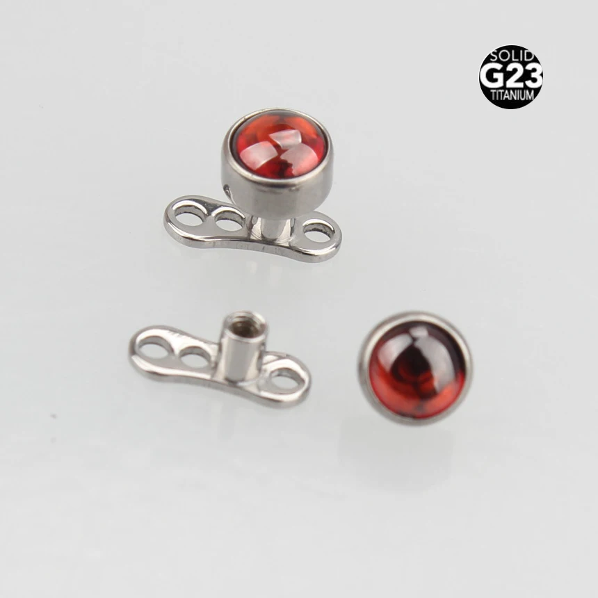 Buy Natural Stone Red Titanium G23 Micro Dermal Anchor Skin Diver