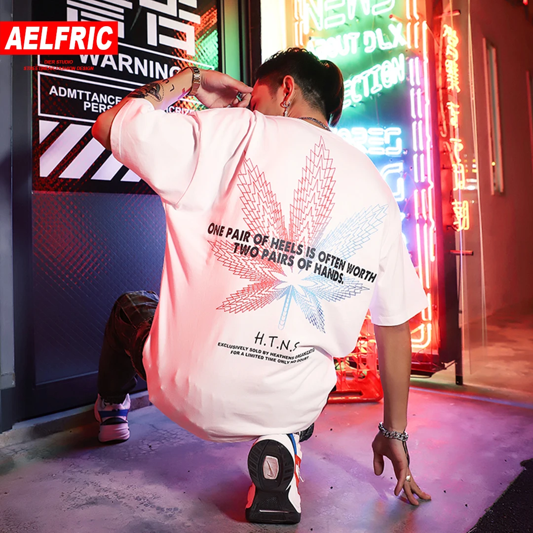 

Aelfric Eden Leaf Pattern Printed T Shirts Men Streetwear 2019 Summer Harajuku Casual Cotton Male Short Sleeve Hip Hop Tops Tees